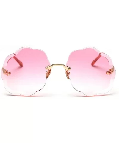 Fashion Sunglasses Gradient Cutting Glasses - Pink - C418U9MAUUU $9.90 Rimless