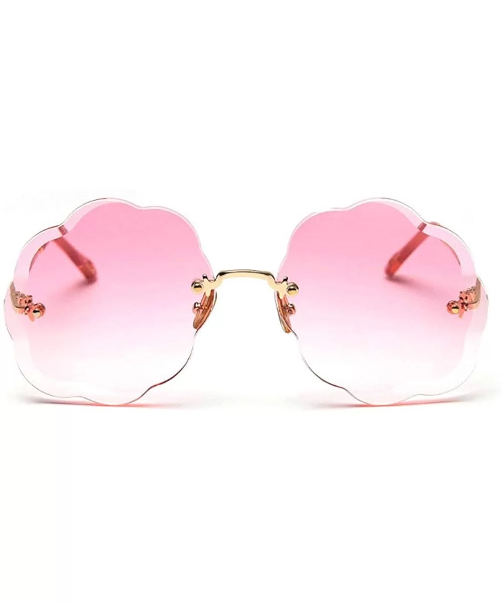 Fashion Sunglasses Gradient Cutting Glasses - Pink - C418U9MAUUU $9.90 Rimless