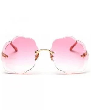 Fashion Sunglasses Gradient Cutting Glasses - Pink - C418U9MAUUU $9.90 Rimless