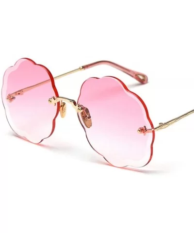 Fashion Sunglasses Gradient Cutting Glasses - Pink - C418U9MAUUU $9.90 Rimless