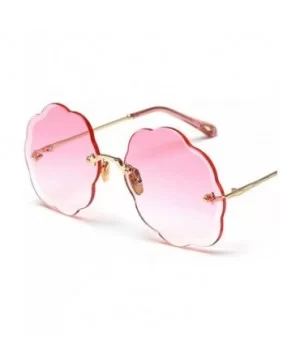 Fashion Sunglasses Gradient Cutting Glasses - Pink - C418U9MAUUU $9.90 Rimless