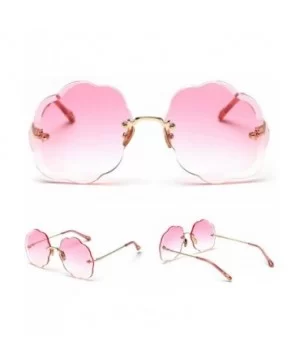 Fashion Sunglasses Gradient Cutting Glasses - Pink - C418U9MAUUU $9.90 Rimless