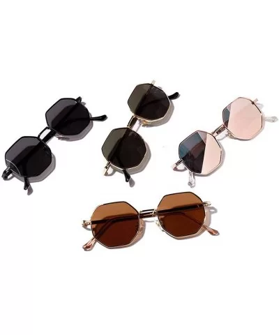 New Polygon Small Sunglasses Women Retro Round Metal Sun Glasses Men Brand Designer N Eyeglasses UV400 - 10 - CU1985D9ZT2 $18...