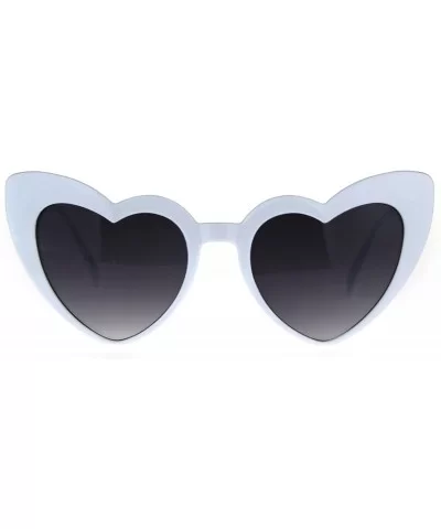 Womens Plastic Cat Eye Heart Shape Hippie Party Shade Sunglasses - White - CN187AZTZ6Y $7.92 Cat Eye