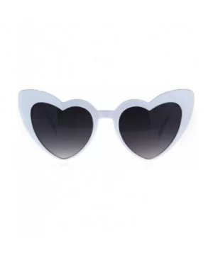 Womens Plastic Cat Eye Heart Shape Hippie Party Shade Sunglasses - White - CN187AZTZ6Y $7.92 Cat Eye