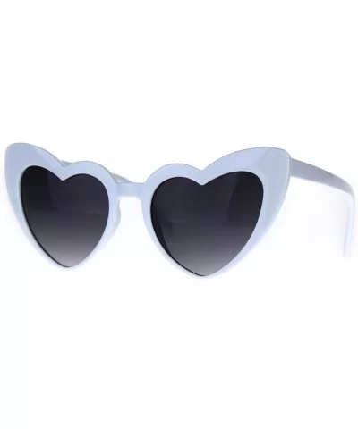 Womens Plastic Cat Eye Heart Shape Hippie Party Shade Sunglasses - White - CN187AZTZ6Y $7.92 Cat Eye