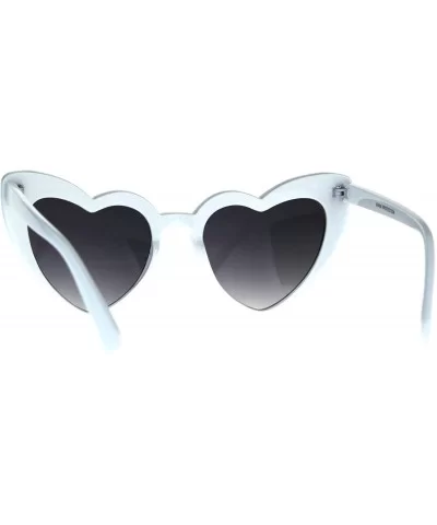 Womens Plastic Cat Eye Heart Shape Hippie Party Shade Sunglasses - White - CN187AZTZ6Y $7.92 Cat Eye