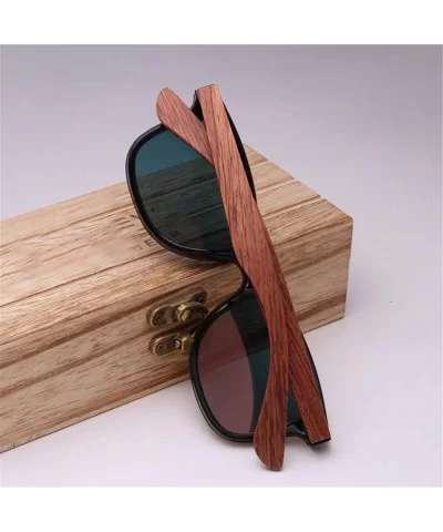 Wood Rimless Polarized Men's Sunglasses Square Frame Sun Glasses Women Sun Glasses - Red Bubinga Wood - CZ194O2R0QW $23.42 Oval