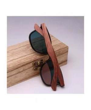 Wood Rimless Polarized Men's Sunglasses Square Frame Sun Glasses Women Sun Glasses - Red Bubinga Wood - CZ194O2R0QW $23.42 Oval