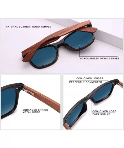 Wood Rimless Polarized Men's Sunglasses Square Frame Sun Glasses Women Sun Glasses - Red Bubinga Wood - CZ194O2R0QW $23.42 Oval