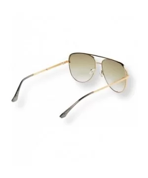 Fashionable Metal Aviator Sunglasses with Oversize Flat Reflective Mirror Lenses (GEMINI) - Gold/Green - CY18R735AOU $12.50 A...