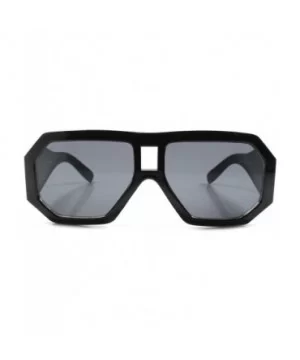 Retro Futuristic Hip Hop Thick Frame Mens Womens Fashion Square Sunglasses - Black - CR1892EMMTS $9.17 Square