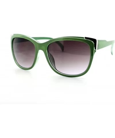 Womens Square Sunglasses Metal Top Corners Chic Trendy Designer Fashion - Green - CT11X91M8XL $7.05 Square