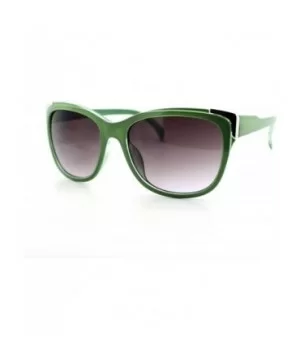 Womens Square Sunglasses Metal Top Corners Chic Trendy Designer Fashion - Green - CT11X91M8XL $7.05 Square