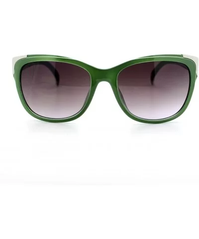 Womens Square Sunglasses Metal Top Corners Chic Trendy Designer Fashion - Green - CT11X91M8XL $7.05 Square