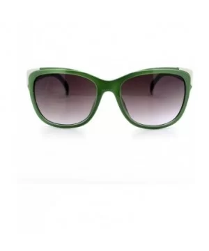 Womens Square Sunglasses Metal Top Corners Chic Trendy Designer Fashion - Green - CT11X91M8XL $7.05 Square