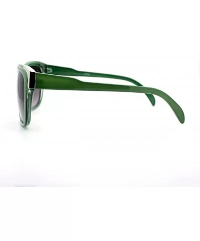 Womens Square Sunglasses Metal Top Corners Chic Trendy Designer Fashion - Green - CT11X91M8XL $7.05 Square