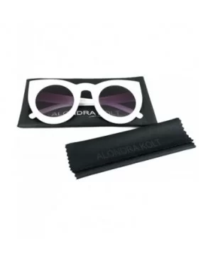 The Famous Cat Eye Round Sunglasses - White / Deep Blue Gradient - CZ189WOR7XO $9.03 Rimless