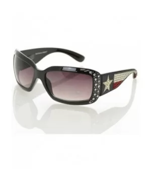 Sunglasses Womens Texas Lone Star State Flag Western Rhinestone UV400 - Black - CD119QDWVZB $18.12 Wrap