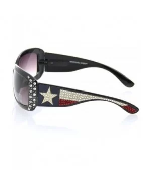 Sunglasses Womens Texas Lone Star State Flag Western Rhinestone UV400 - Black - CD119QDWVZB $18.12 Wrap