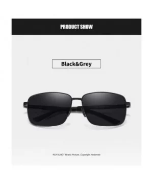 Polarized Square Sunglasses Al-Mg for Men Driving Sun Glasses Womens - Black Grey - C41953XMOIK $12.26 Square