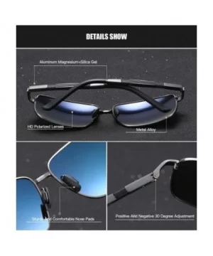 Polarized Square Sunglasses Al-Mg for Men Driving Sun Glasses Womens - Black Grey - C41953XMOIK $12.26 Square