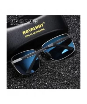 Polarized Square Sunglasses Al-Mg for Men Driving Sun Glasses Womens - Black Grey - C41953XMOIK $12.26 Square