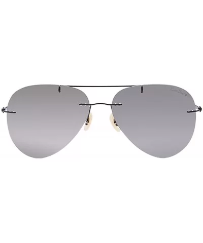 Titanium Rimless Frame Polarized Sunglasses for Men Women Aviator Classic Fashion LS3025 - Silver - CR185UCS4OK $14.46 Oversized