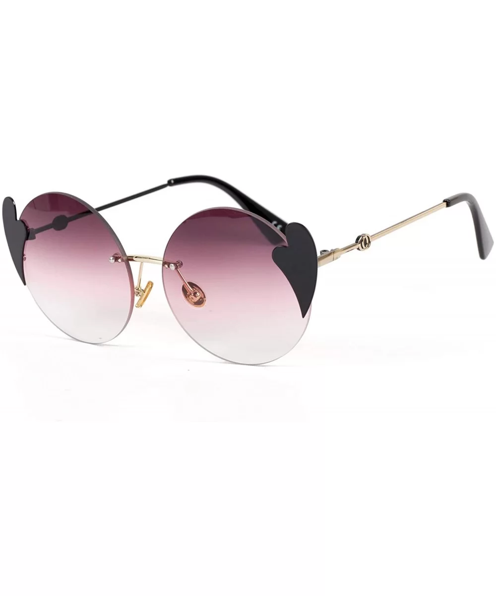 Classic fashion round sunglasses - love piece frameless sunglasses round round frame sunglasses - C - CR18SK26TE0 $36.97 Aviator