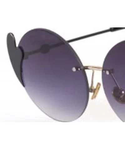 Classic fashion round sunglasses - love piece frameless sunglasses round round frame sunglasses - C - CR18SK26TE0 $36.97 Aviator