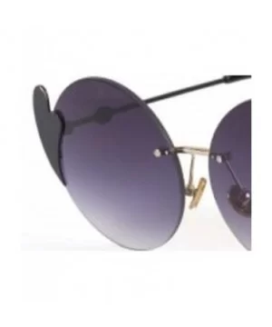 Classic fashion round sunglasses - love piece frameless sunglasses round round frame sunglasses - C - CR18SK26TE0 $36.97 Aviator