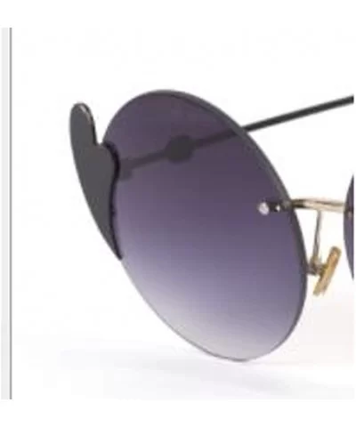 Classic fashion round sunglasses - love piece frameless sunglasses round round frame sunglasses - C - CR18SK26TE0 $36.97 Aviator