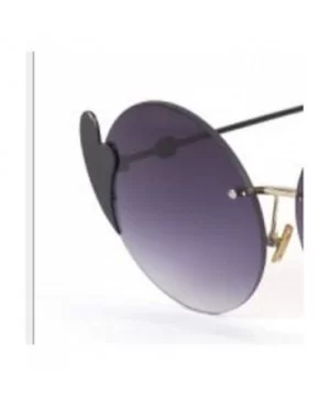 Classic fashion round sunglasses - love piece frameless sunglasses round round frame sunglasses - C - CR18SK26TE0 $36.97 Aviator