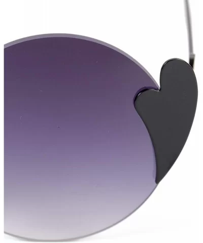 Classic fashion round sunglasses - love piece frameless sunglasses round round frame sunglasses - C - CR18SK26TE0 $36.97 Aviator