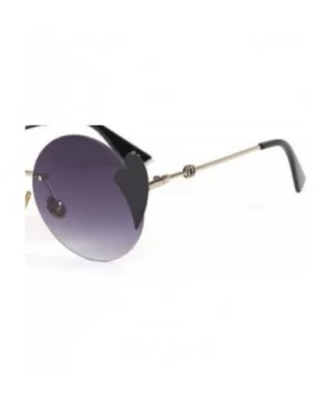 Classic fashion round sunglasses - love piece frameless sunglasses round round frame sunglasses - C - CR18SK26TE0 $36.97 Aviator