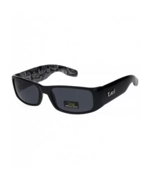 Locs Gangster Bandana Print Arm Classic Rectangular Cholo Sunglasses - Black Bandana - CF18R5ASKYN $5.57 Rectangular