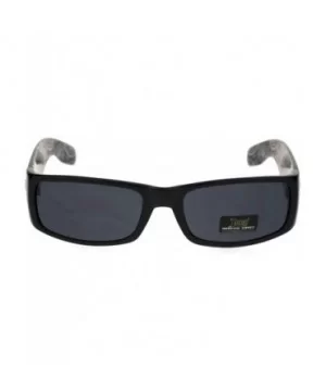 Locs Gangster Bandana Print Arm Classic Rectangular Cholo Sunglasses - Black Bandana - CF18R5ASKYN $5.57 Rectangular