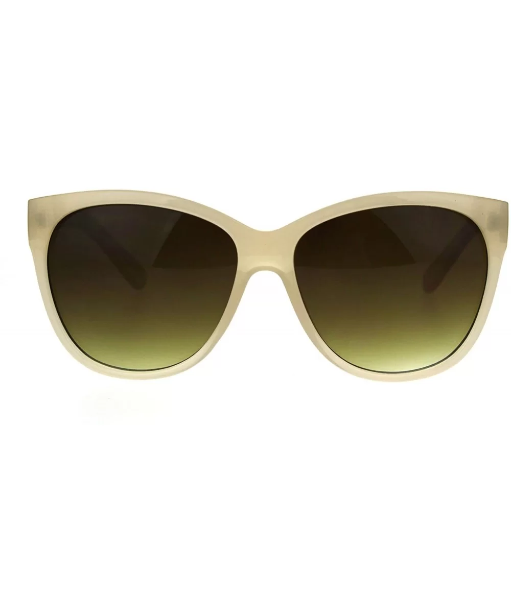 Womens Thick Plasic Oversize Cat Eye Butterfly Sunglasses - Beige Brown - CD186C2X3OL $8.04 Oversized