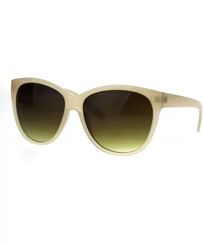 Womens Thick Plasic Oversize Cat Eye Butterfly Sunglasses - Beige Brown - CD186C2X3OL $8.04 Oversized