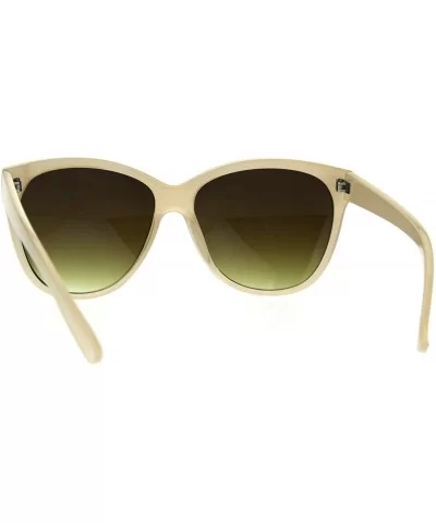 Womens Thick Plasic Oversize Cat Eye Butterfly Sunglasses - Beige Brown - CD186C2X3OL $8.04 Oversized