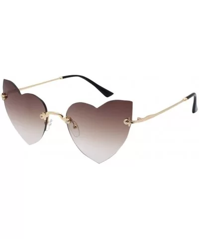 Heart Shape Vintage Stylish Sunglasses for Women UV Pretection Sun Glasses Shades Glasses - Coffee - CY18X6IW94U $6.78 Rectan...