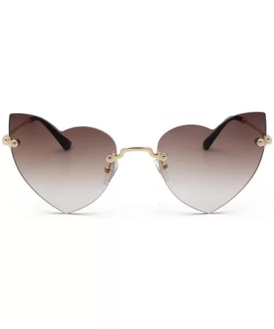 Heart Shape Vintage Stylish Sunglasses for Women UV Pretection Sun Glasses Shades Glasses - Coffee - CY18X6IW94U $6.78 Rectan...