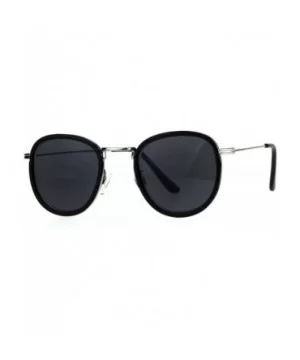 Retro Round Double Rim Reading Sunglasses - Silver Black - CY180ZLAL3G $7.70 Round