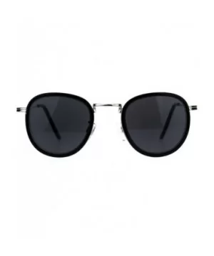 Retro Round Double Rim Reading Sunglasses - Silver Black - CY180ZLAL3G $7.70 Round