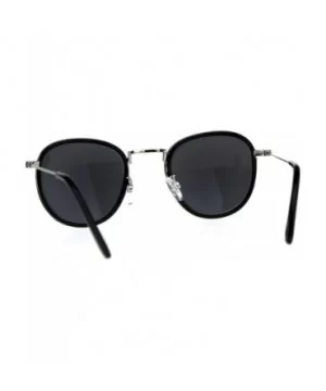 Retro Round Double Rim Reading Sunglasses - Silver Black - CY180ZLAL3G $7.70 Round