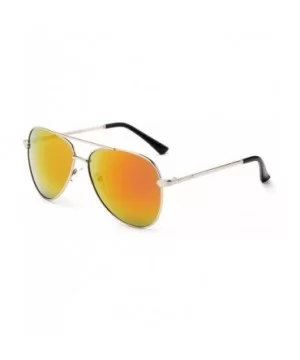 Yucca" - Oversized Fashion Sunglasses in Aviator Design for Men and Women - Silver/Orange - CL12MCS6S5Z $6.78 Oversized