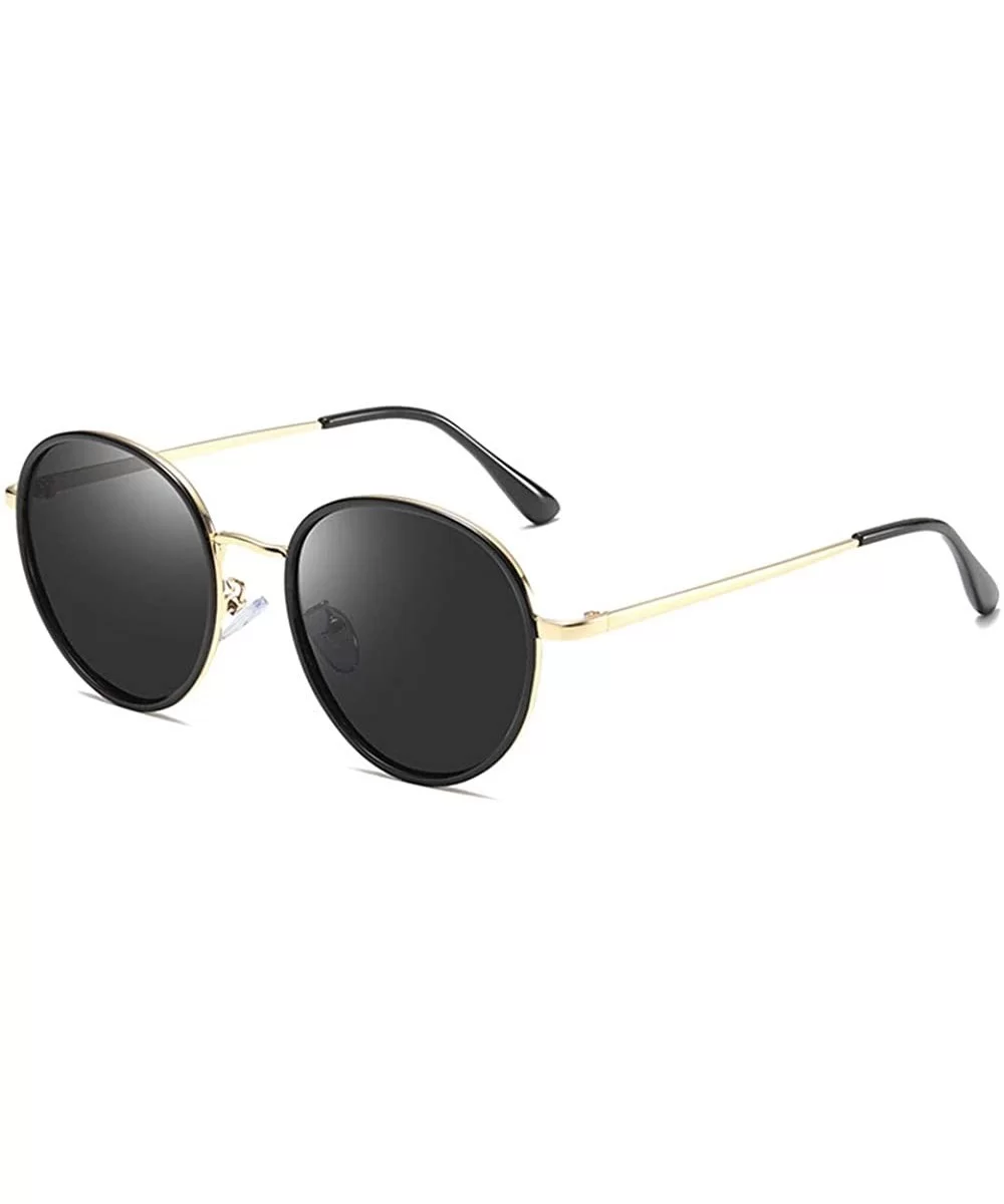 Oversized Round Sunglasses for Women-UV400 Retro Black Lens Vintage Designer Style for Girls 55mm P201974 - CG18RM67Y06 $11.8...