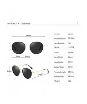 Oversized Round Sunglasses for Women-UV400 Retro Black Lens Vintage Designer Style for Girls 55mm P201974 - CG18RM67Y06 $11.8...