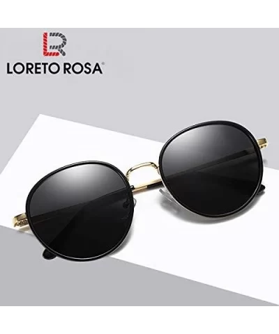 Oversized Round Sunglasses for Women-UV400 Retro Black Lens Vintage Designer Style for Girls 55mm P201974 - CG18RM67Y06 $11.8...