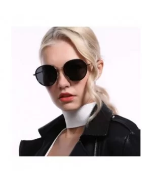 Oversized Round Sunglasses for Women-UV400 Retro Black Lens Vintage Designer Style for Girls 55mm P201974 - CG18RM67Y06 $11.8...